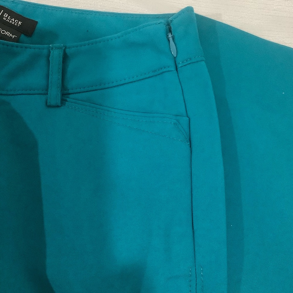 NWOT White House Black Market Teal Perfect Form Slim Mid Rise Ankle Pants Sz 2R - Picture 6 of 7